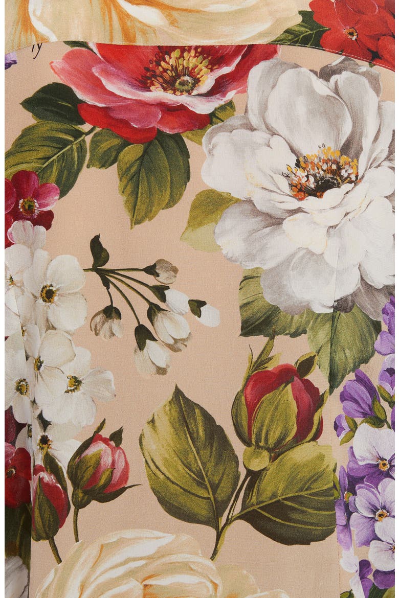 Floral Silk Crepe Shirt, Alternate, color, TAN FLORAL