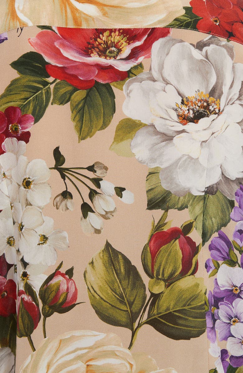 Dolce&Gabbana Floral Silk Crepe Shirt, Alternate, color,