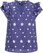 SUGARLIPS Jaimie Stripe Ramona Ruffle Cotton Top