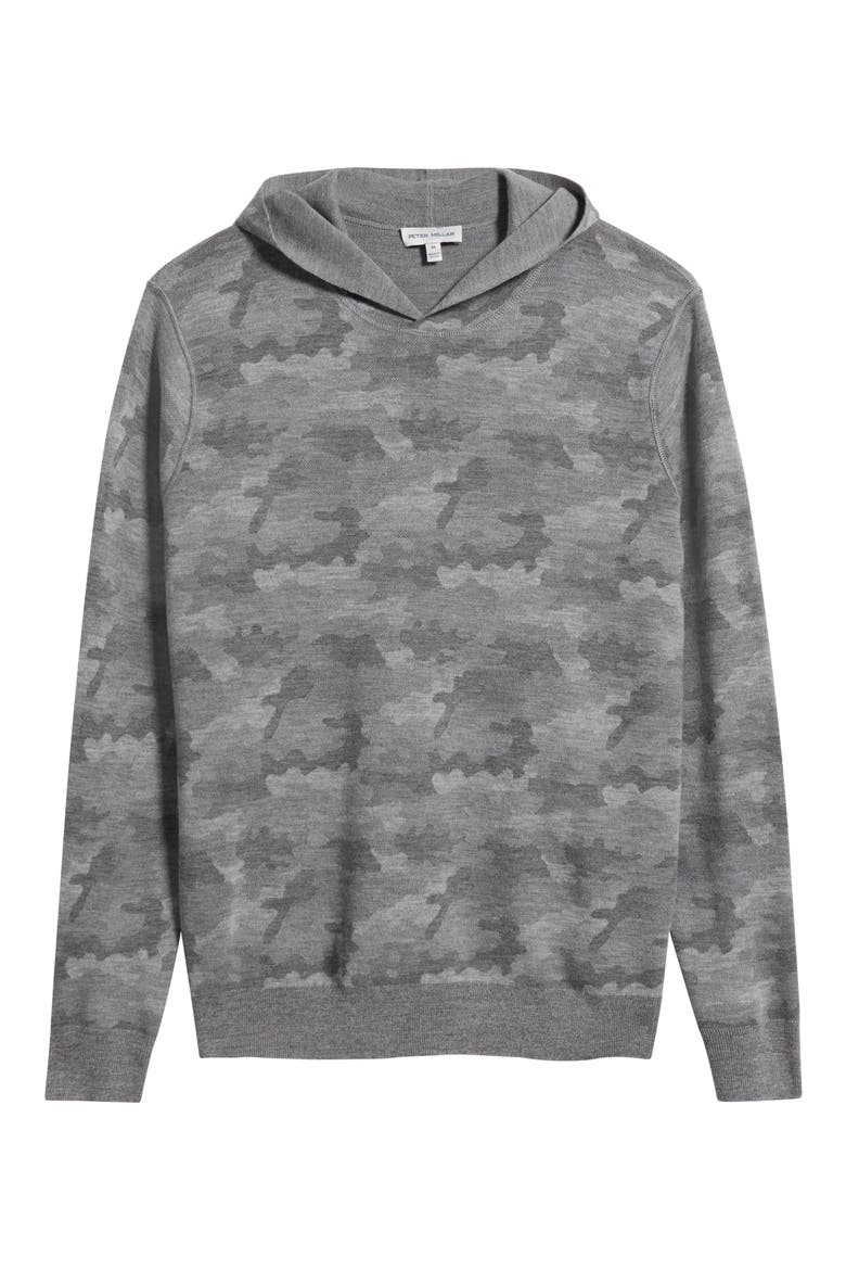 Camouflage Reversible Merino Wool Hoodie Sweatshirt, Alternate, color, GALE GREY