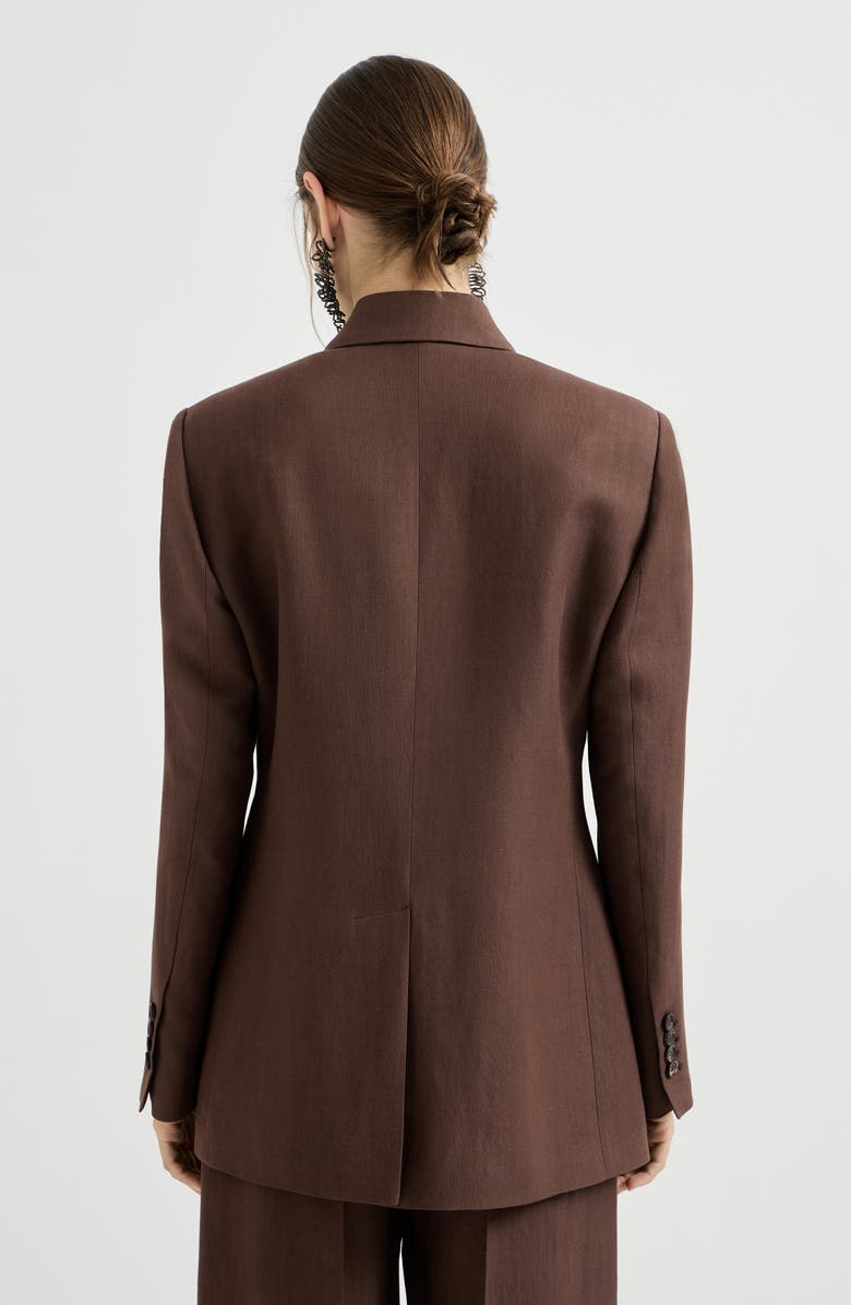 Brunello Cucinelli Fluid twill blazer, Alternate, color, Cocoa