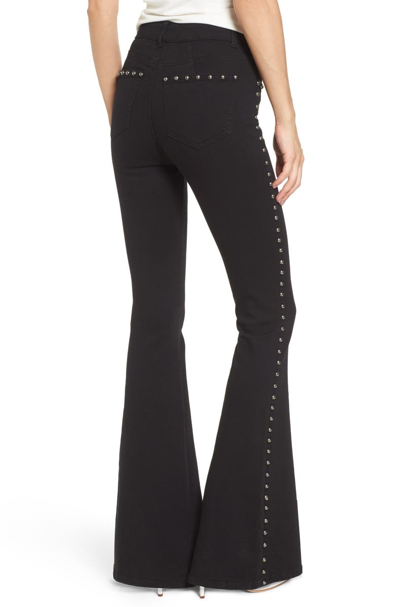 AFRM Stud Flare Jeans, Alternate, color,