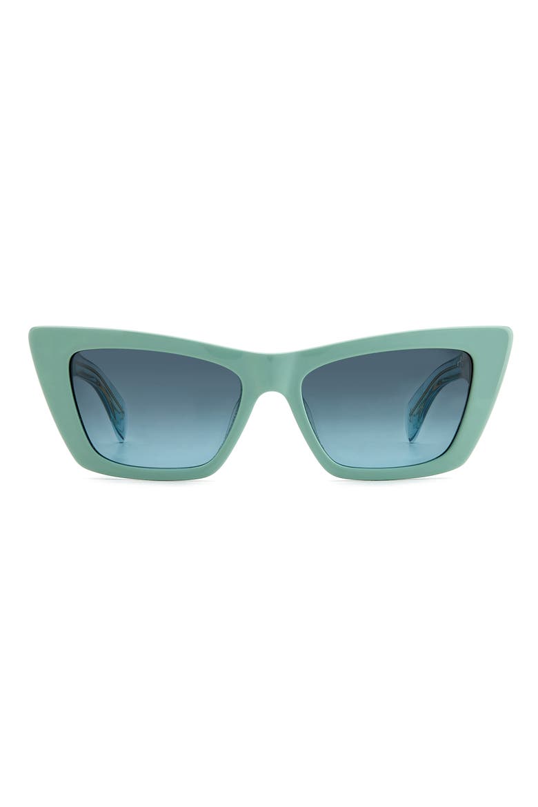53mm Cat Eye Sunglasses, Main, color, GREEN/ GRAY SHADED GREEN