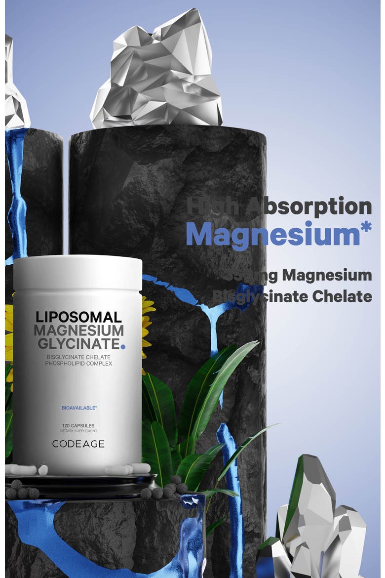 Magnesium Glycinate Chelate Mineral Supplement 1-Month Supply, Alternate, color, White