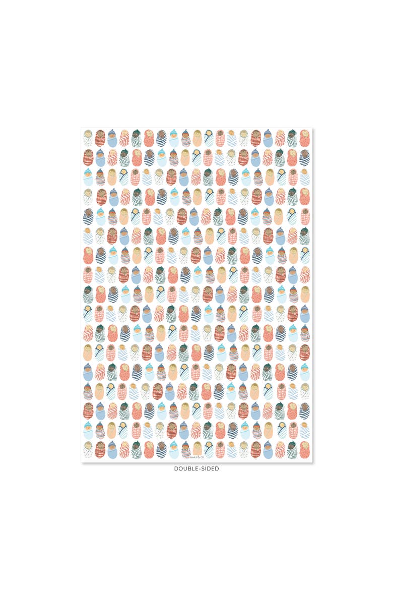Eight Sheets Two-Sided "Babies" & "Reef Party" Heavyweight Gift Wrap, Alternate, color, Multicolored