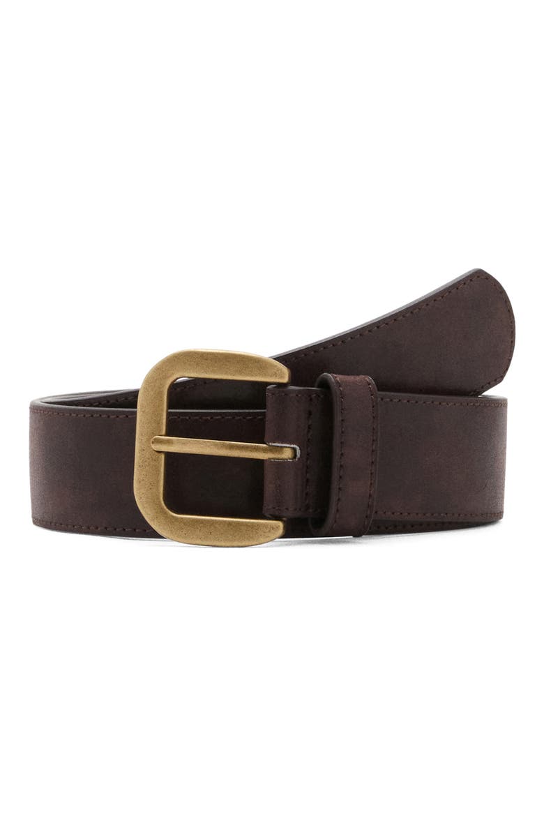 Faux Leather Belt, Main, color, CHOCOLATE
