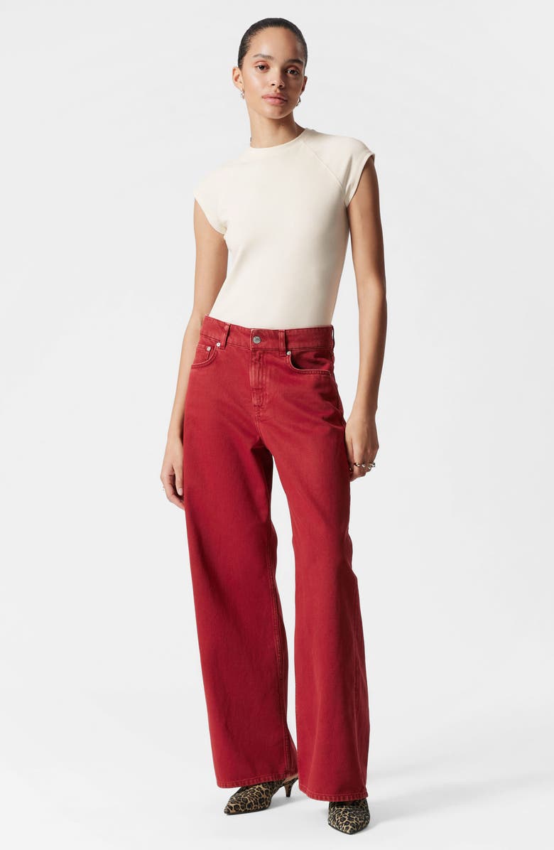 & Other Stories Cap Sleeve T-Shirt, Alternate, color, White Dusty Light