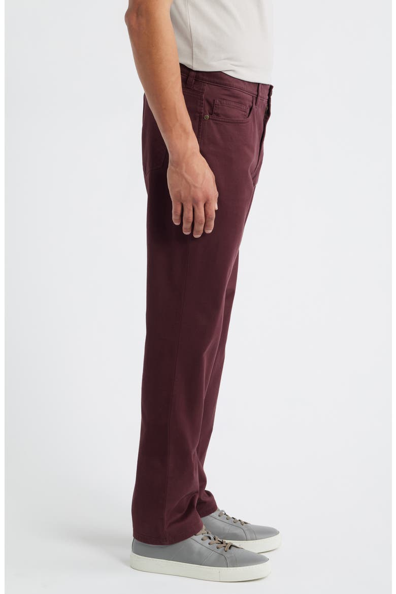 Five-Pocket Cotton Blend Pants, Alternate, color, BURGUNDY