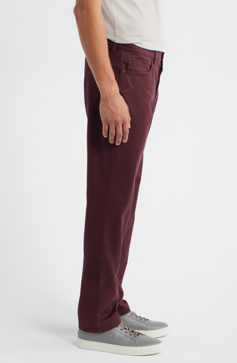 Johnston & Murphy Five-Pocket Cotton Blend Pants, Alternate, color, Burgundy