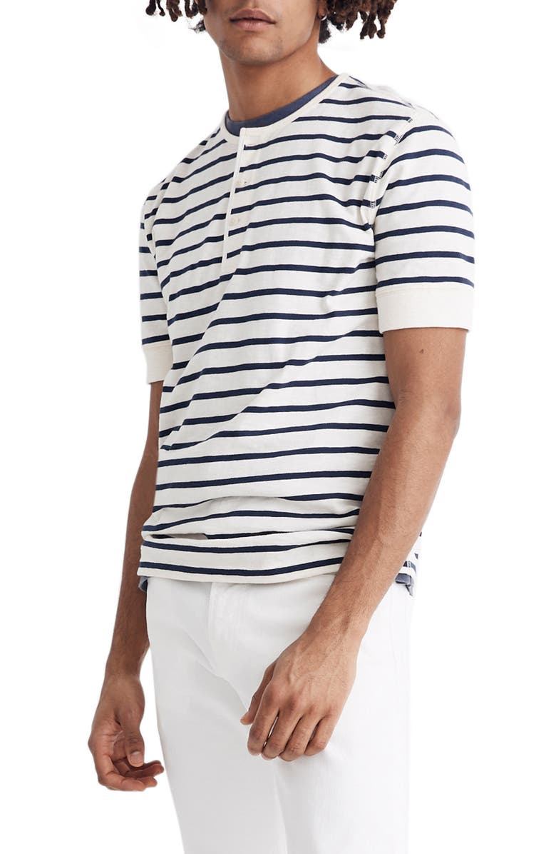 Madewell Nautical Stripe Henley T-Shirt, Main, color, 