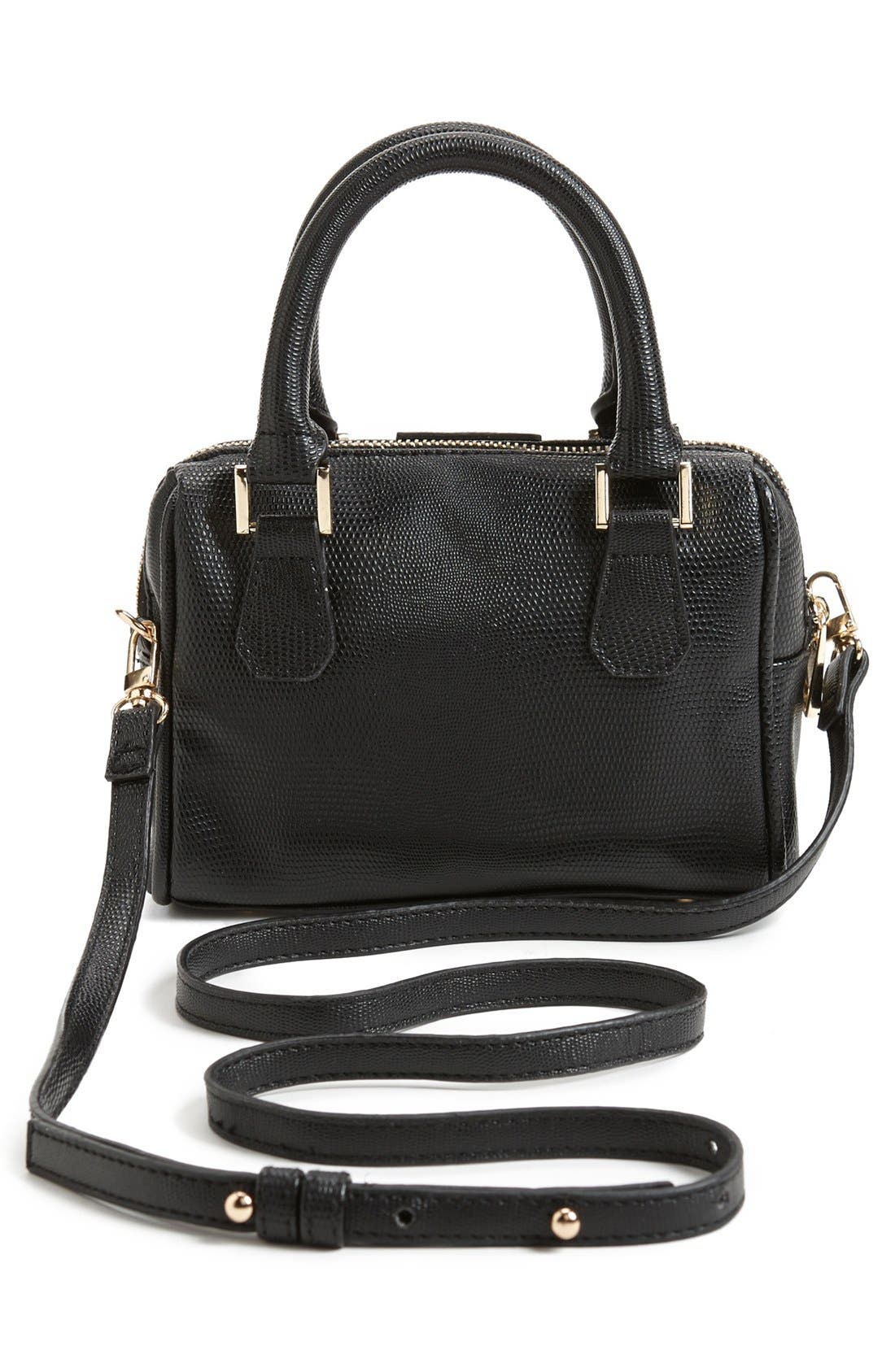 Faux Leather Crossbody Bag, Alternate, color, BLACK