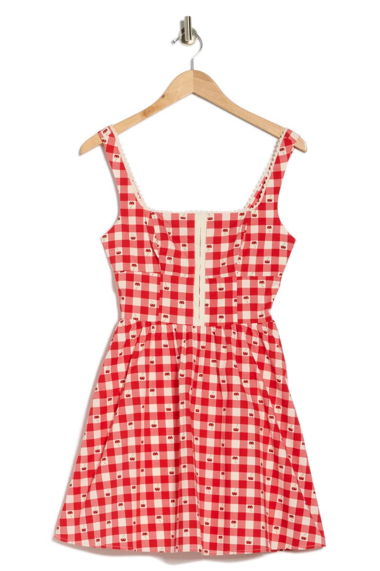 Gingham Cherry Fit & Flare Minidress, Alternate, color, CHERRY GINGHAM