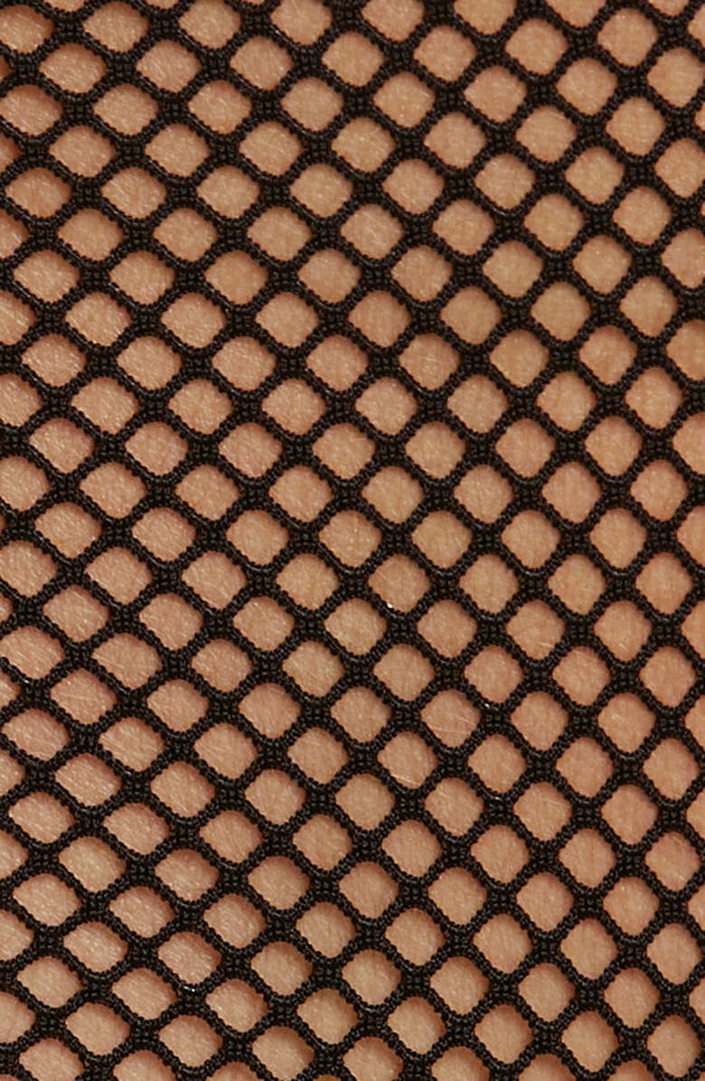 Oh La La Cheri Fishnet Bralette, Open Back Panties & Suspenders Set, Alternate, color, 