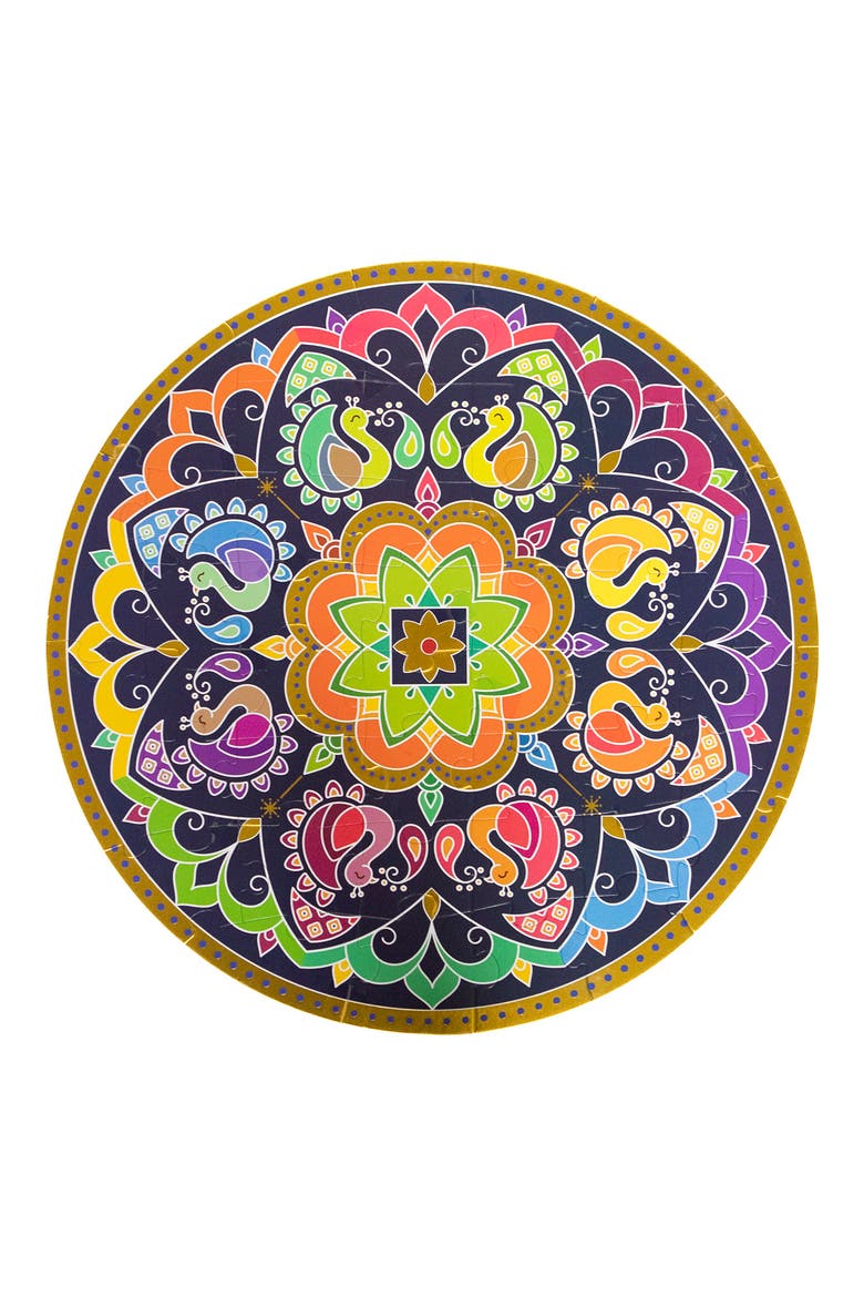 Rangoli Mandala Circular 48-Piece Floor Puzzle, Main, color, MULTICOLOR