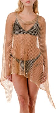Nicole Miller Lurex® Open Knit Poncho