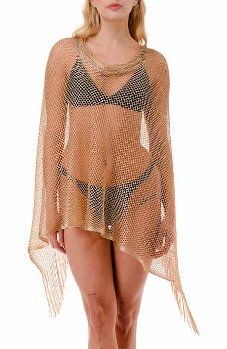 Nicole Miller Lurex® Open Knit Poncho