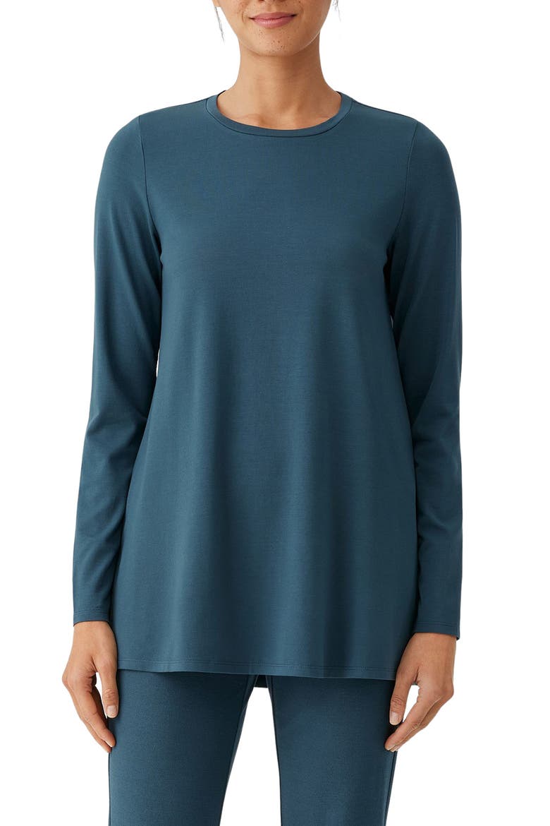 Crewneck Long Sleeve Tunic Top, Main, color, ALPINE