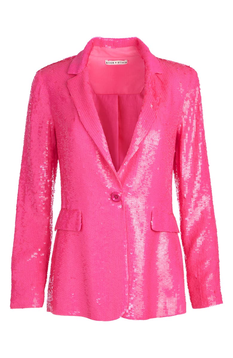 Alice + Olivia Macey Sequin Blazer, Alternate, color,