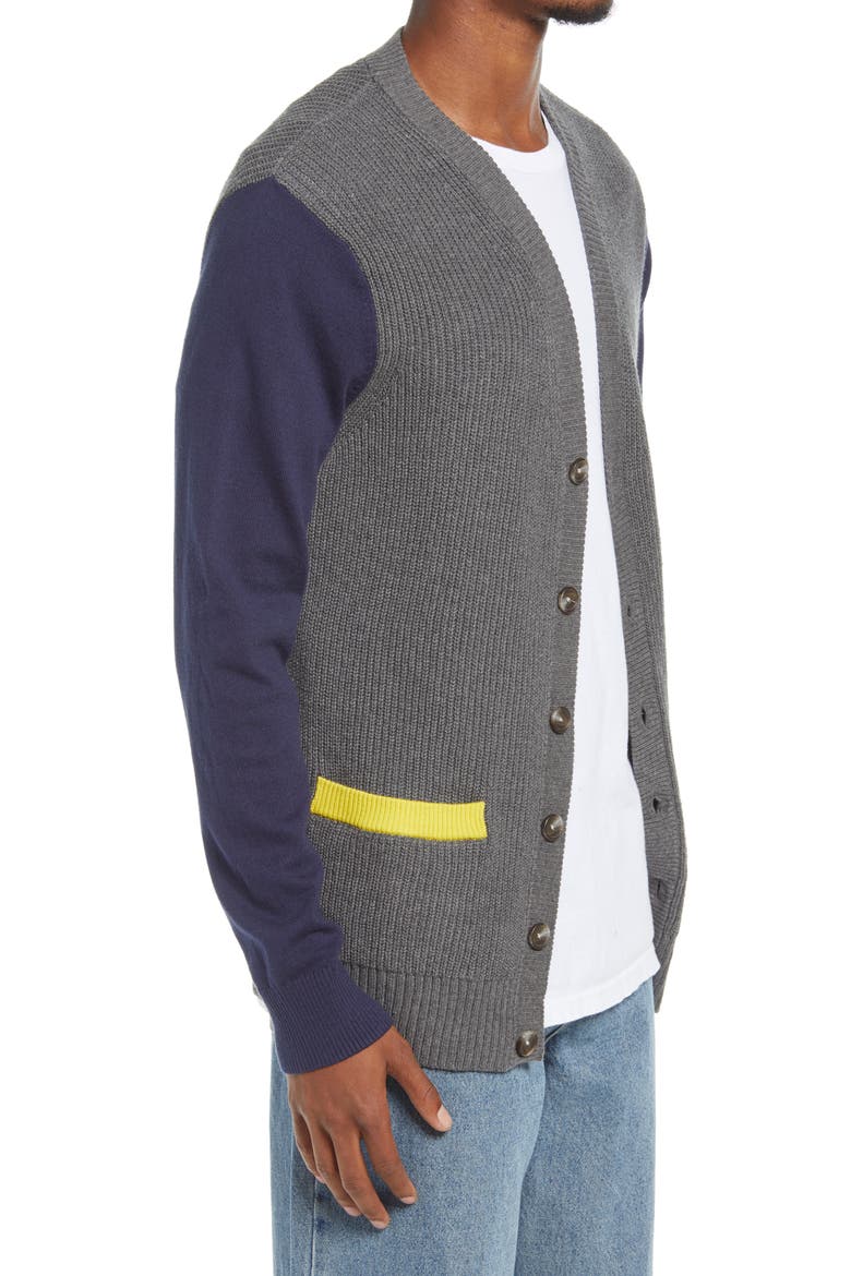 Colorblock Varsity Cardigan, Alternate, color, GREY- NAVY COLOR BLOCK