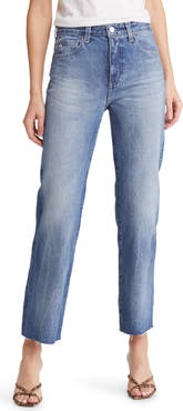 AG Kinsley High Waist Raw Hem Ankle Flare Jeans