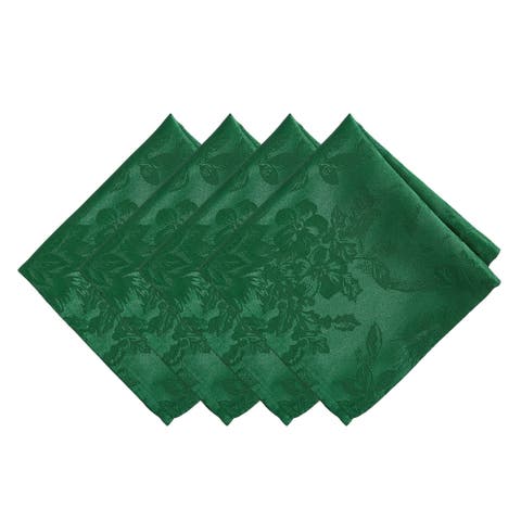 Poinsettia Elegance Jacquard Holiday Napkins Set Of 4