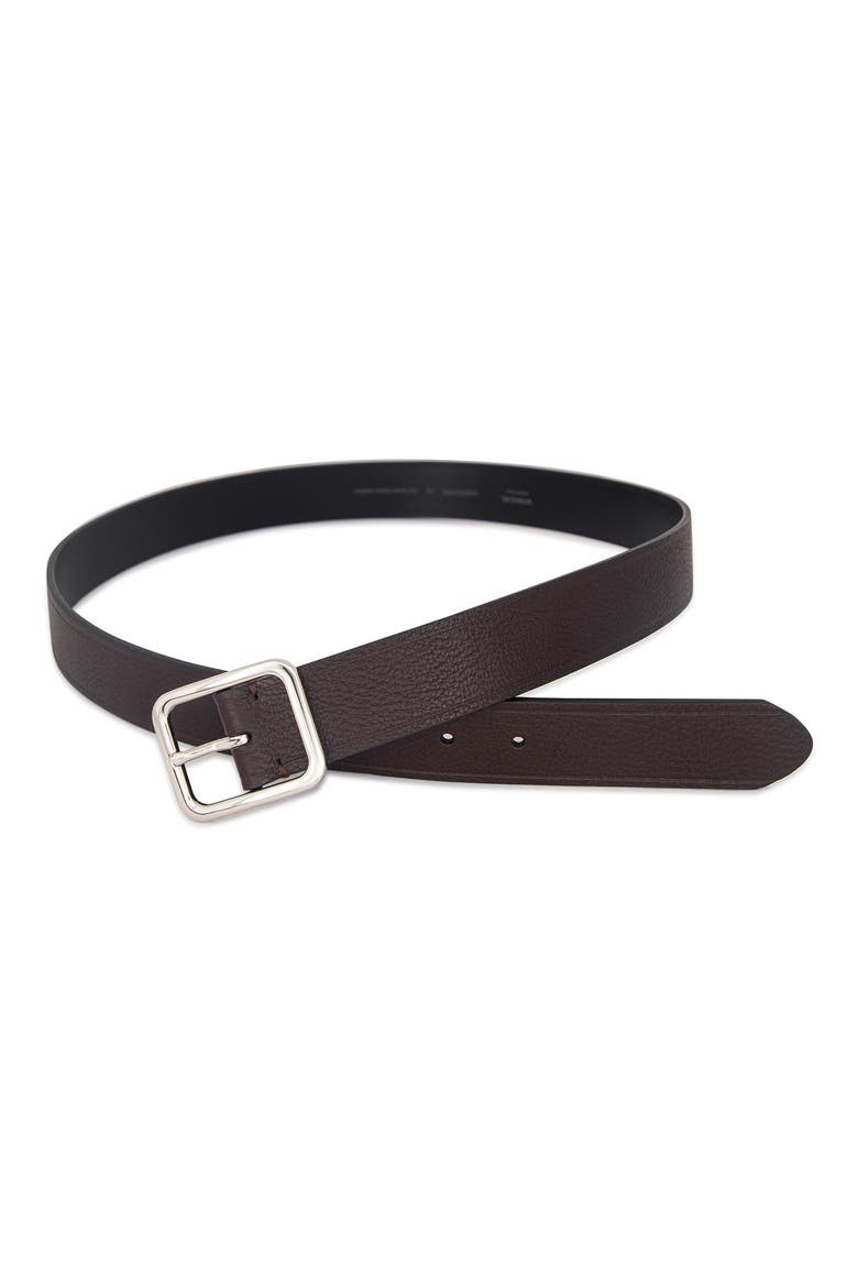 Pebbled Leather Belt, Alternate, color, CHOCOLATE