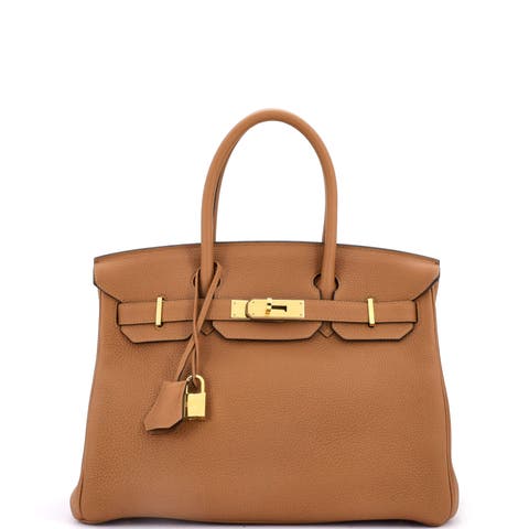 Birkin Handbag Brown Togo with Gold Hardware 30