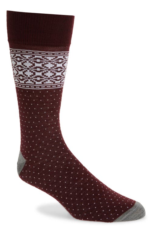 Nordstrom Fair Isle Wool Blend Socks In Burgundy