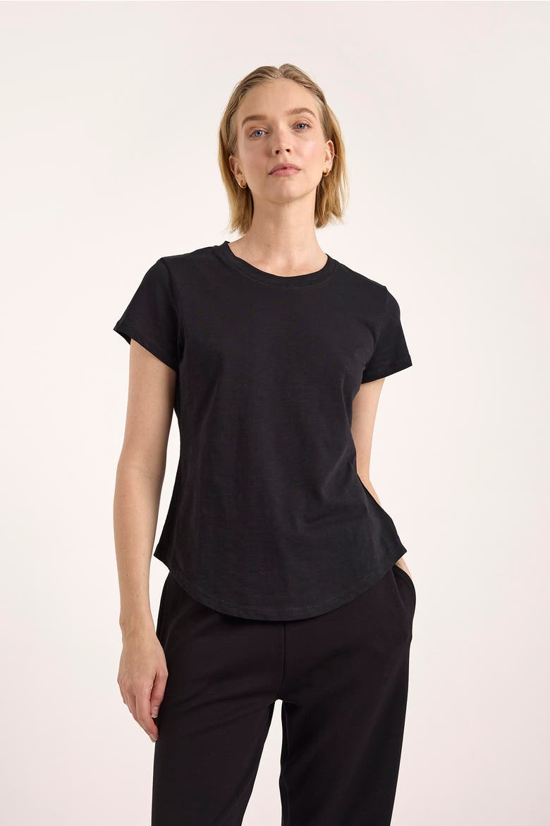 Relaxed Fit Cotton Crew Neck T-shirt, Alternate, color, Black