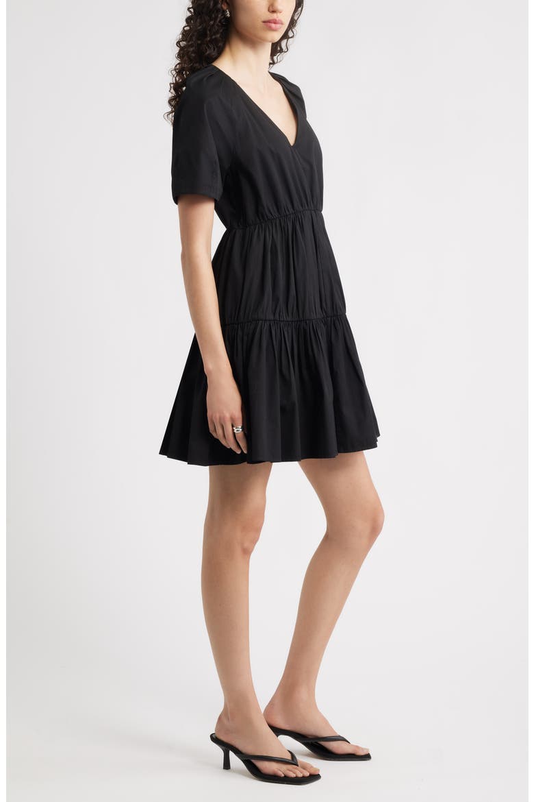 Tiered Minidress, Alternate, color, BLACK