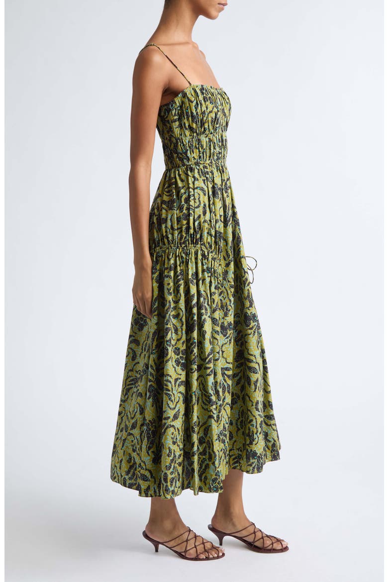 Vidri Midi Cotton Dress, Alternate, color, CHARTREUSE