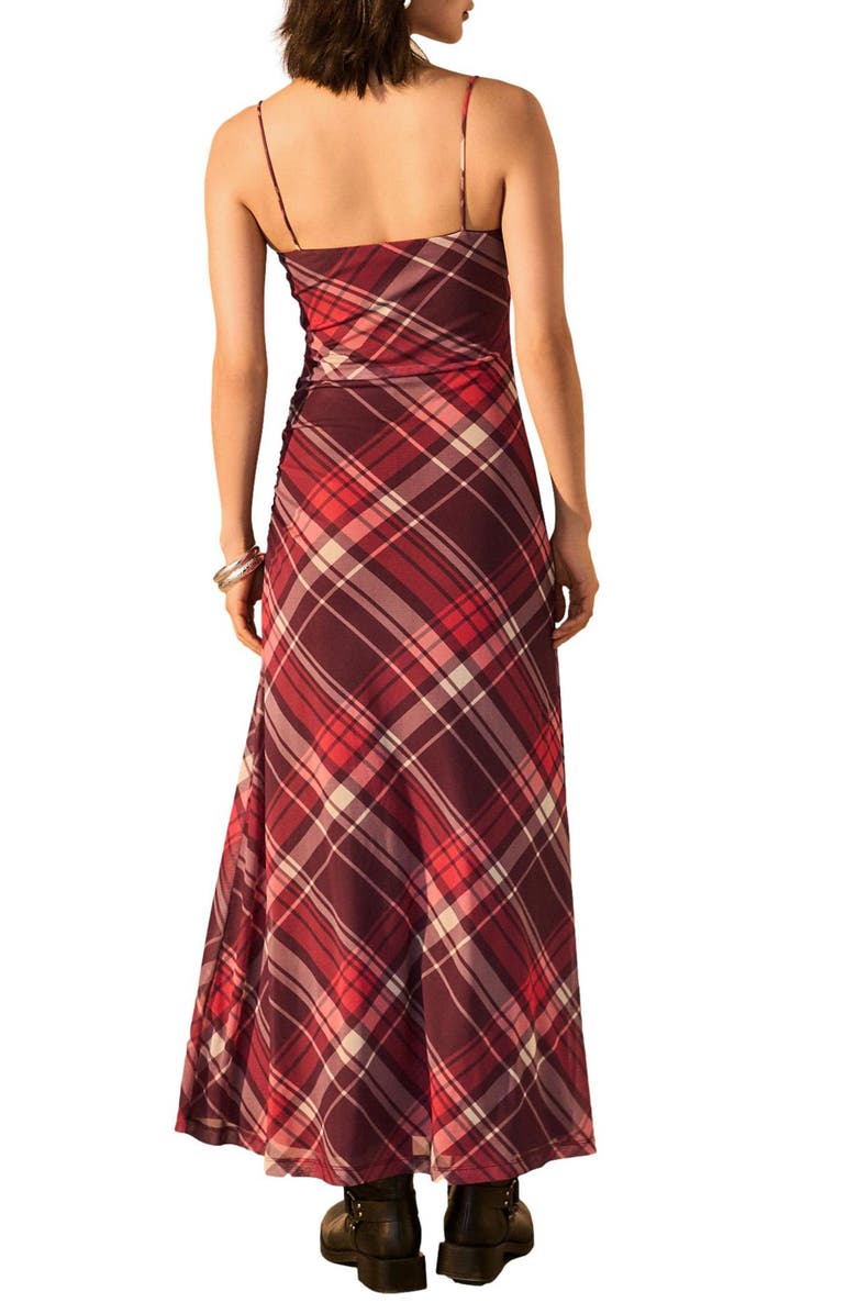 NEXT Check Mesh Maxi Dress, Alternate, color, Red