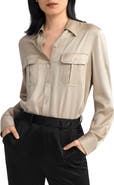 Lilysilk Sandwashed Silk Shirt With Epaulettes