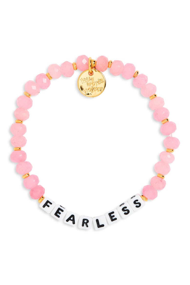 Fearless Urban Armor Beaded Stretch Bracelet, Main, color, WHITE