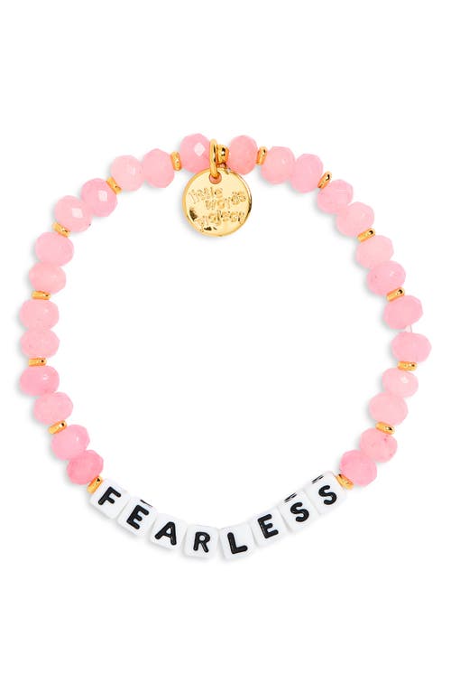 Little Words Project Fearless Urban Armor Beaded Stretch Bracelet In Pink