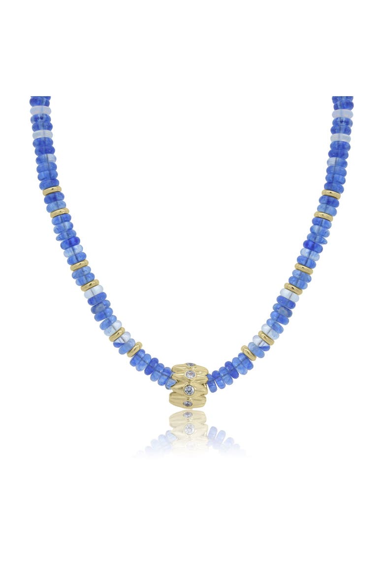 Blue Bead Rondel Necklace, Main, color, Blue