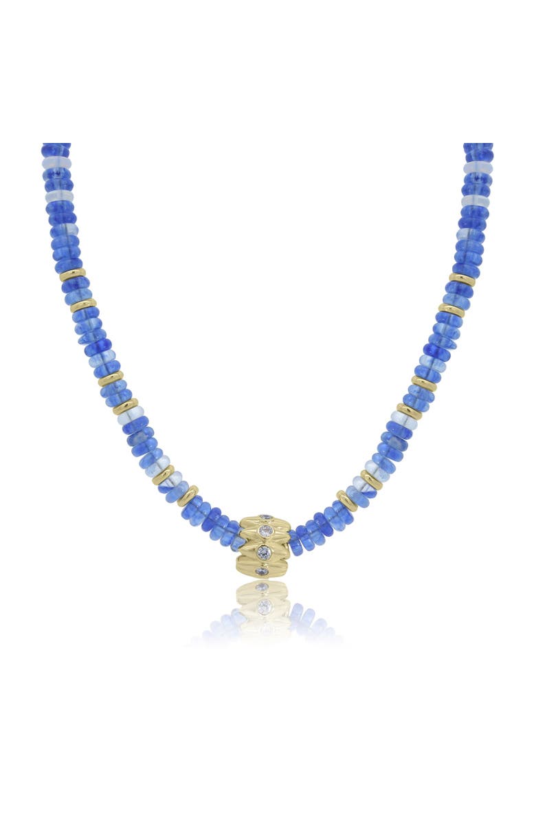 The Lovery Fine Jewelry Blue Bead Rondel Necklace, Main, color, Blue