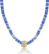 The Lovery Fine Jewelry Blue Bead Rondel Necklace