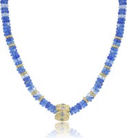 The Lovery Fine Jewelry Blue Bead Rondel Necklace