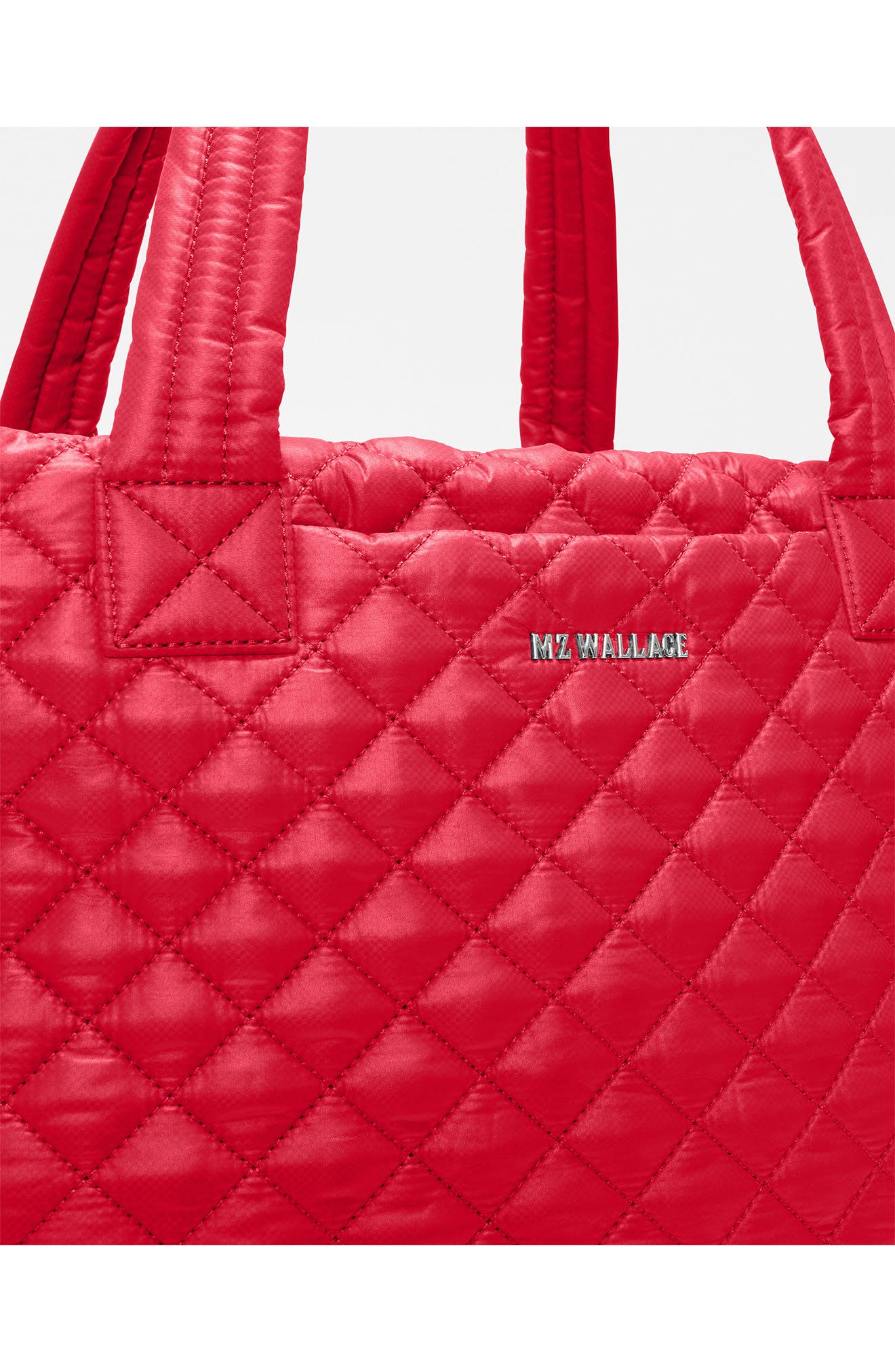 MZ Wallace Large Metro Deluxe Diamond Quilted Nylon Tote, Alternate, color, Apple
