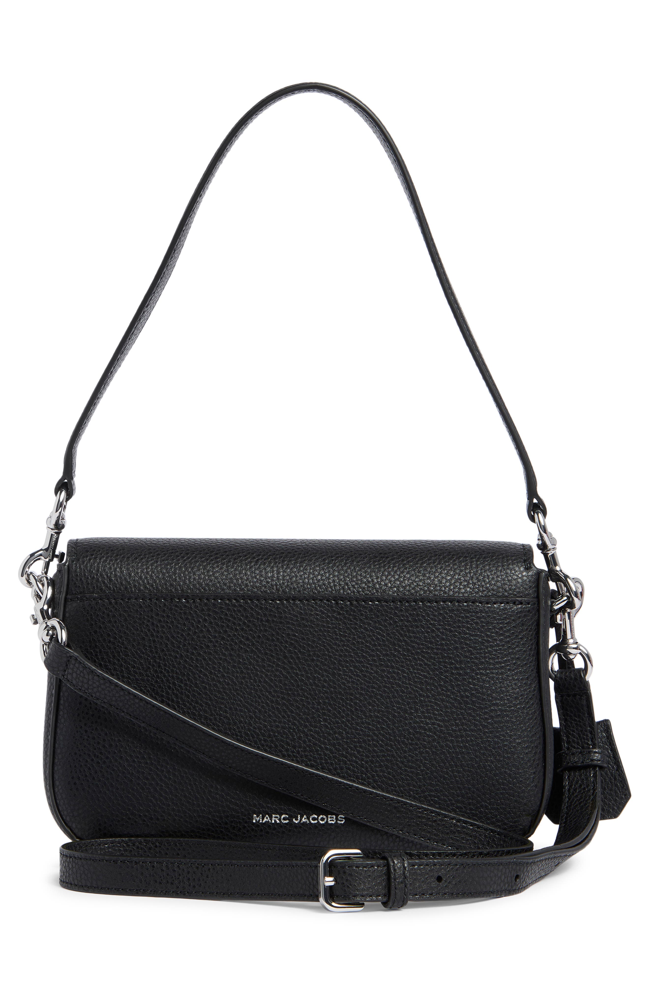 Marc Jacobs The Bold Saddle Leather Shoulder Bag, Alternate, color, Black