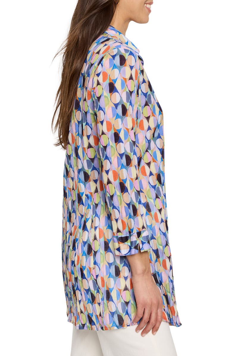 NIC+ZOE Social Circles Crinkle Button-Up Tunic, Alternate, color, 