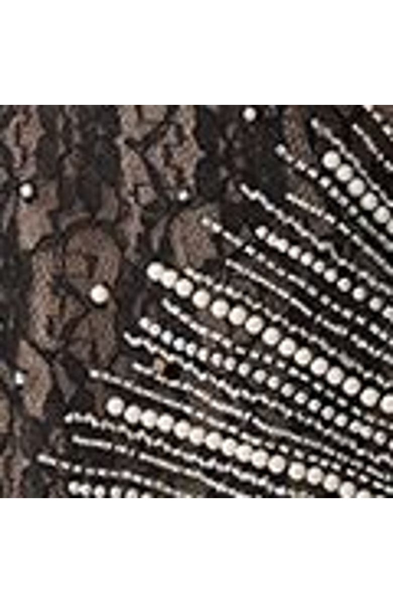 NASTY GAL Contrast Lace Plunge Sequin Mini Dress, Alternate, color, Black