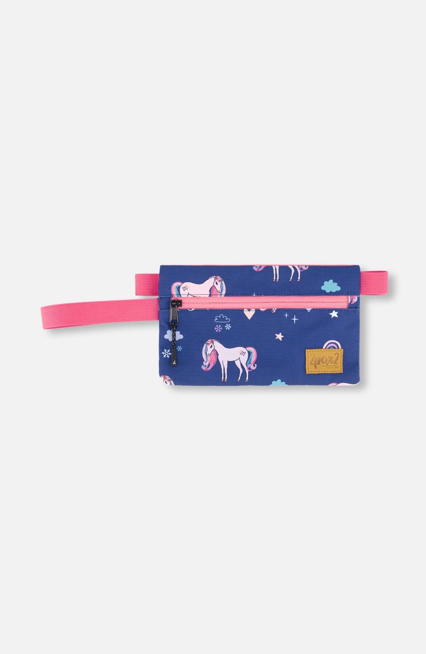 Deux par Deux Double Pencil Case Unicorn, Main, color, Navy