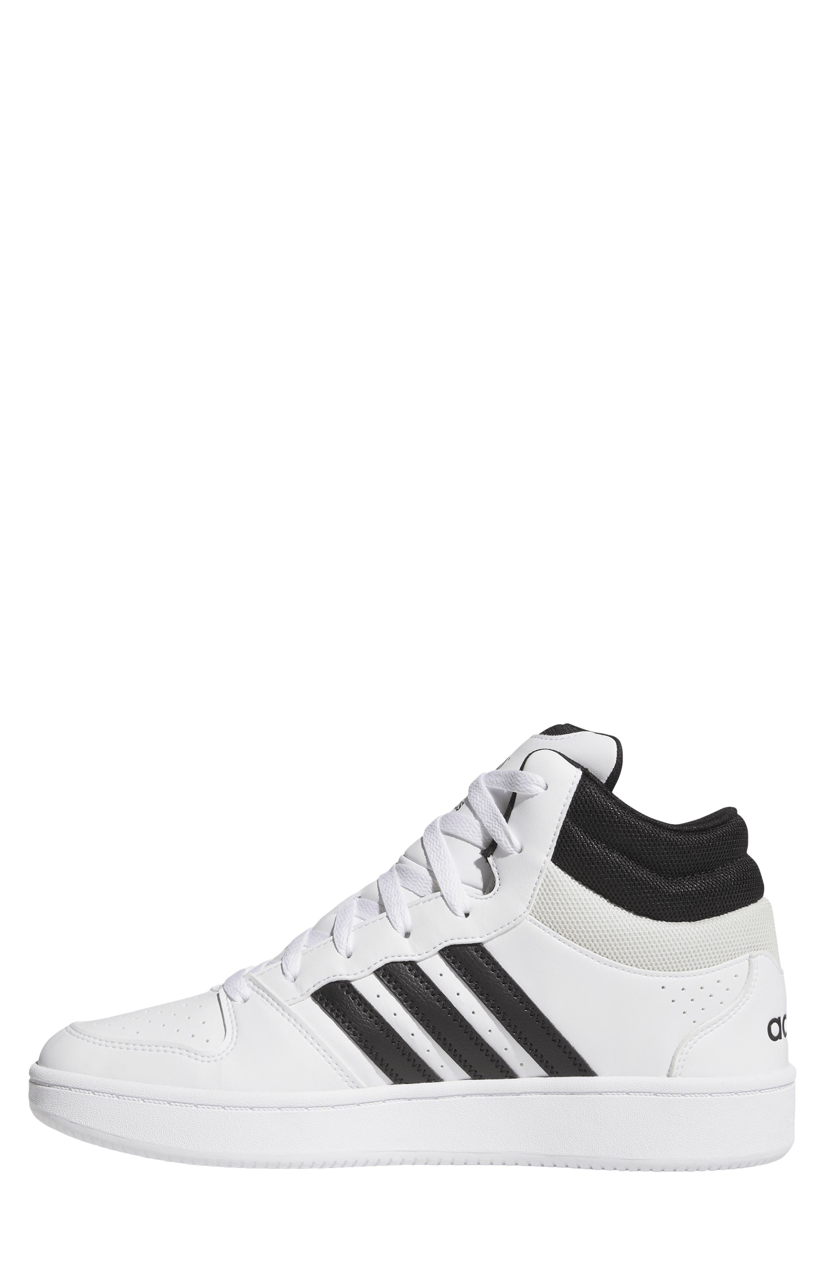 Gender Inclusive Hoops 3.0 Mid Top Sneaker, Alternate, color, WHITE/ CORE BLACK/ ORBIT GREY
