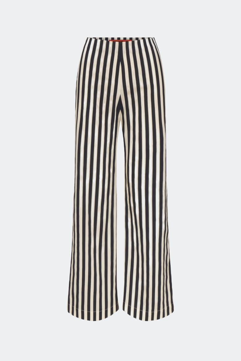 Pia Poplin Side Zip Pant, Main, color, BLACK/WHITE STRIPE