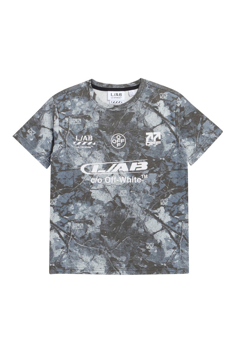 Kids' Camo Print T-Shirt, Main, color, BLACK