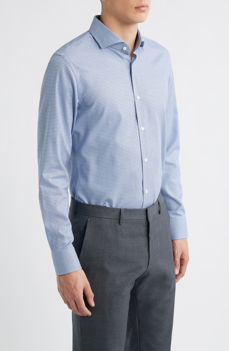 BOSS Hank Slim Fit Easy Iron Dress Shirt, Alternate, color, Dark Blue