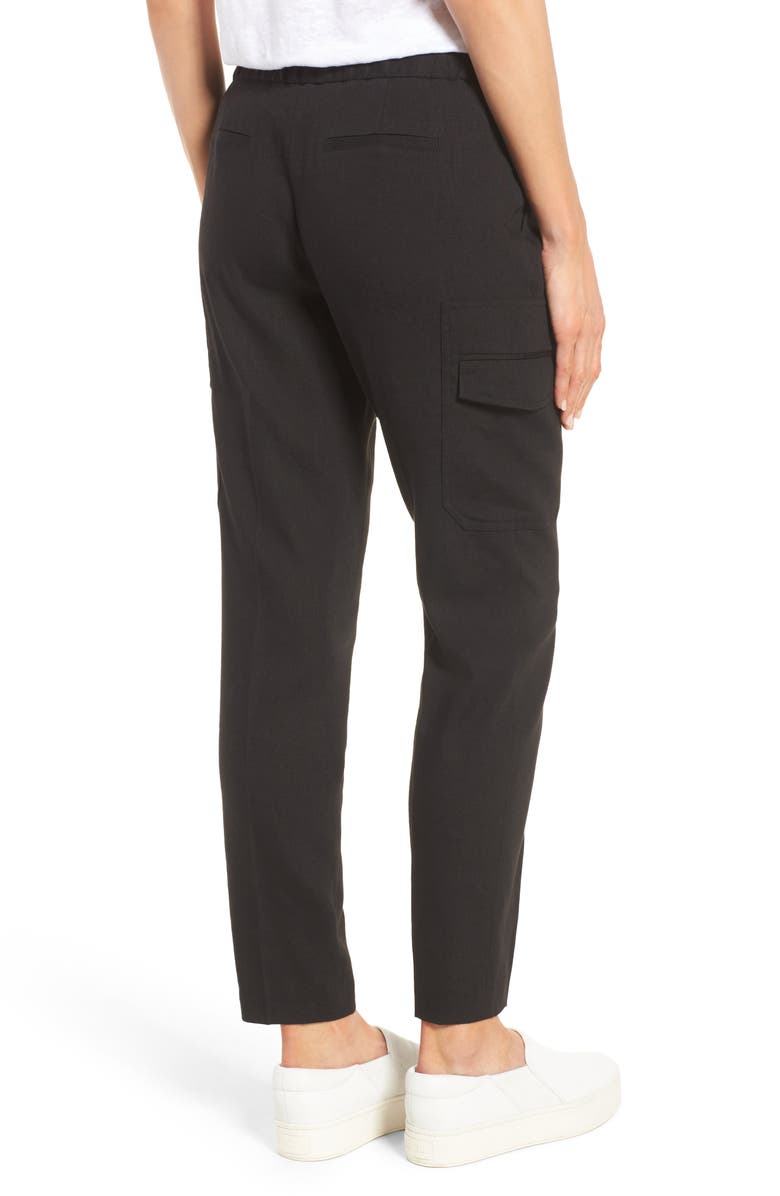 Nordstrom Collection Linen Blend Cargo Trousers, Alternate, color, 