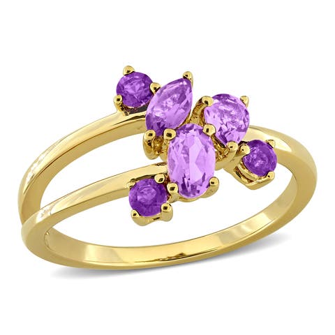 Gemstone Multi-Cut Cluster Ring
